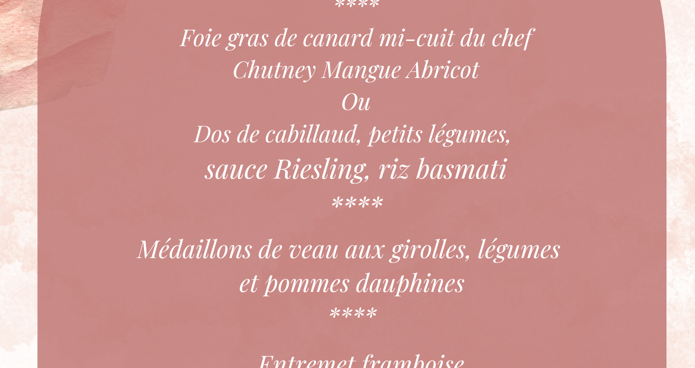 Menu St Valentin – 14 f&eacute;vrier 2026 Bartenheim