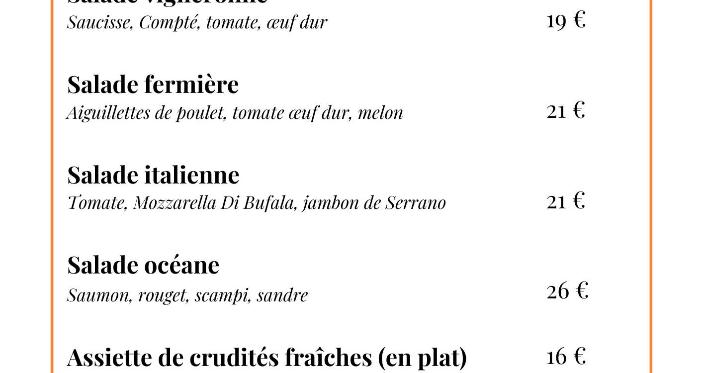 D&eacute;couvrez notre menu de salades estivales Bartenheim